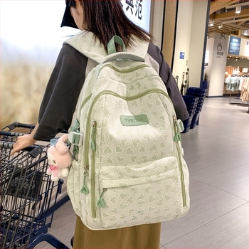 Lányoknak iskolai hátizsák, 20-35L-es kapacitás, friss és aranyos stílus, nylon anyag, 14 hüvelykes laptop kompatibil