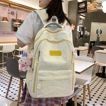 Lányoknak iskolai hátizsák, 20-35L-es kapacitás, friss és aranyos stílus, nylon anyag, 14 hüvelykes laptop kompatibil