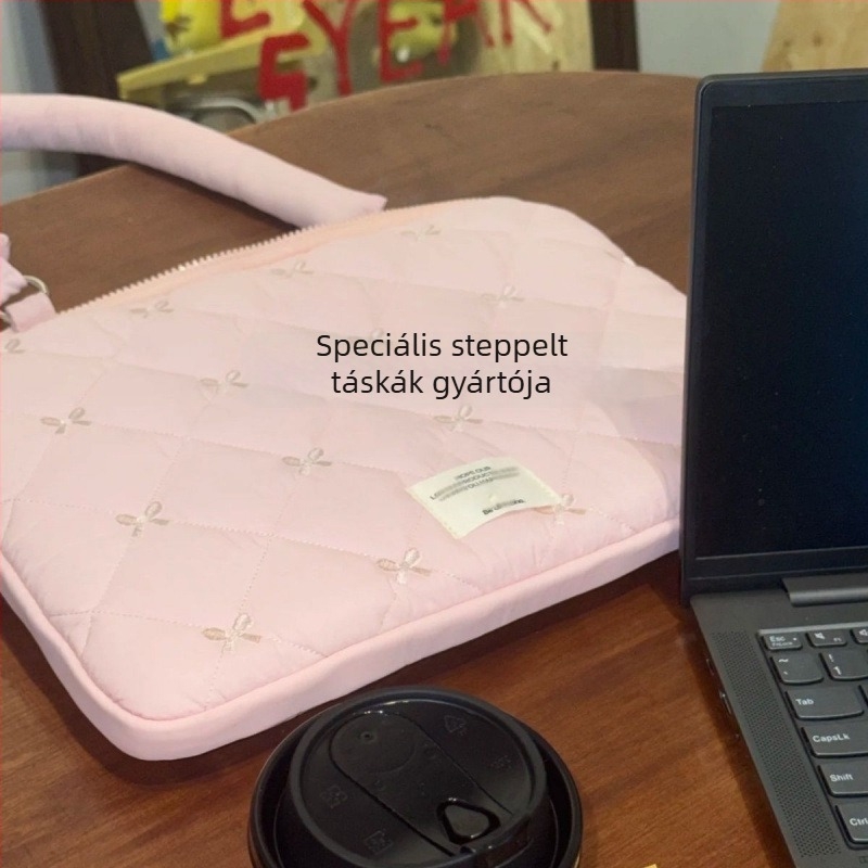 PU bőrvédő tok 15 hüvelykes laptophoz és iPad 11-hez, belső zsebbel és nőies szív mintával