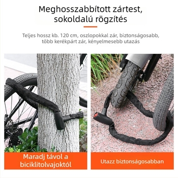 Acélkábel zár hegyi kerékpárokhoz, elektromos kerékpárokhoz és motorkerékpárokhoz