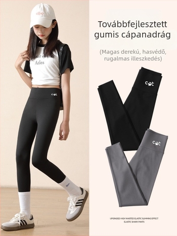Lányoknak készült cápa mintás leggings tavasz–nyárra, Barbie-stílusú jóga nadrág gyermekeknek, rugalmas és szorosan illeszkedő