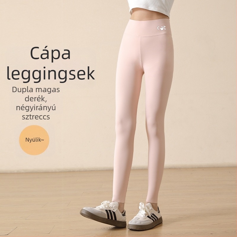 Lányoknak készült cápa mintás leggings tavasz–nyárra, Barbie-stílusú jóga nadrág gyermekeknek, rugalmas és szorosan illeszkedő