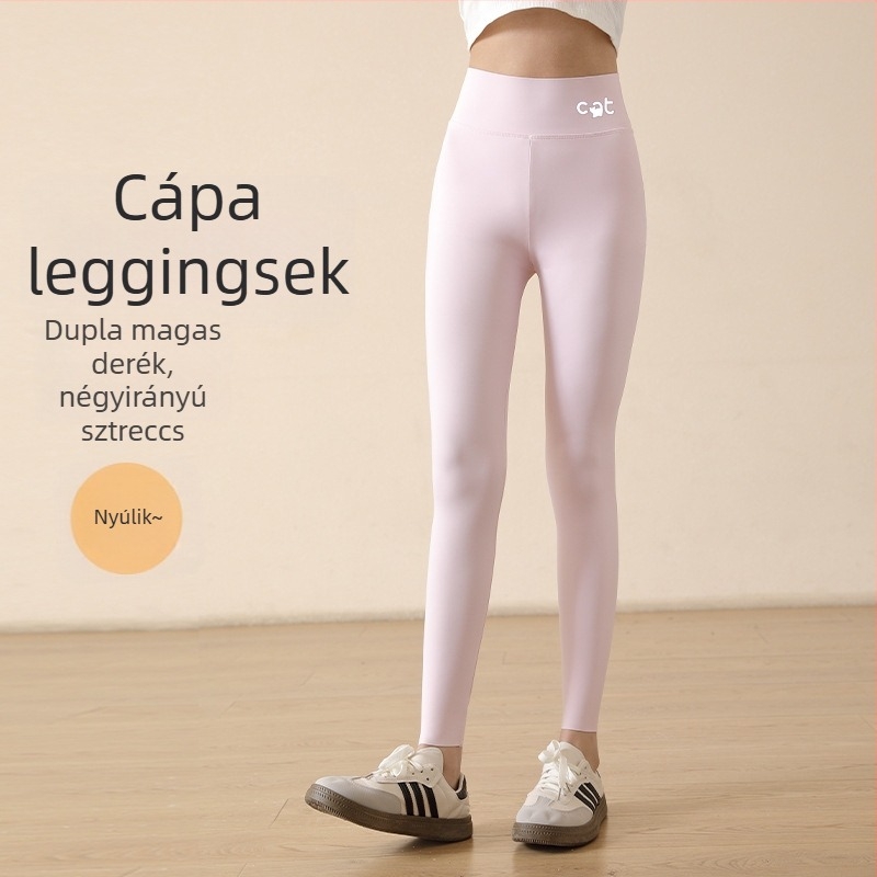Lányoknak készült cápa mintás leggings tavasz–nyárra, Barbie-stílusú jóga nadrág gyermekeknek, rugalmas és szorosan illeszkedő