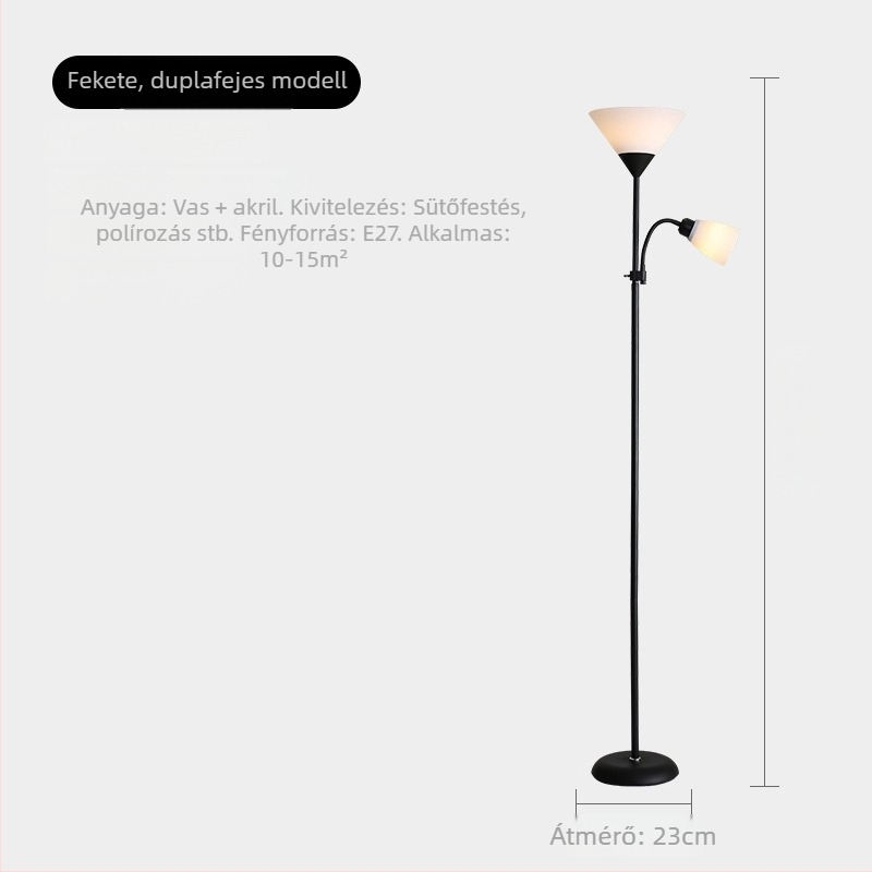 Kétfejű LED állólámpa, modern minimalist stílusú lámpa hálószobába és nappaliba, beltéri LED állólámpa