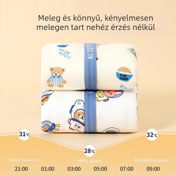 Baba téli-őszi alvózsák – vastag, meleg, állandó hőmérsékletű, fémdzippel, karikatúra mintával, 1–3 éveseknek