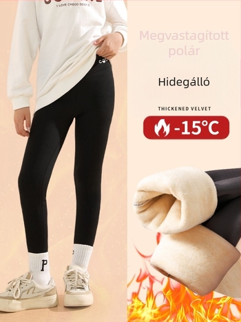 Lányoknak készült polárbéléses vastag leggings őszi–téli szezonra, Shark-stílus és Barbie-ihletés, meleg és kényelmes nagyobb gyerekeknek