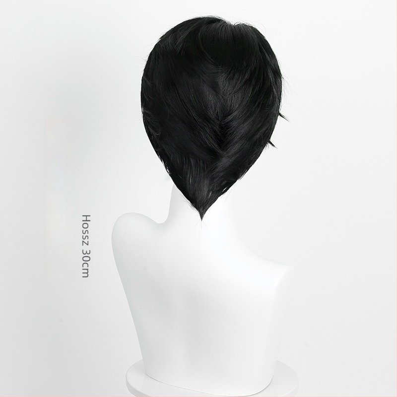 Doudou Skpop Démonvadász cosplay paróka – Fekete rövid anime paróka Jinu Qin Yu és Shaka Boys számára