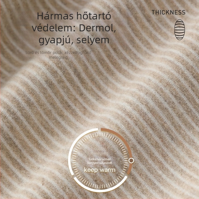 Gyermekek meleg hosszú nadrág fleece-beléssel, csíkos, vastag, őszi-téli