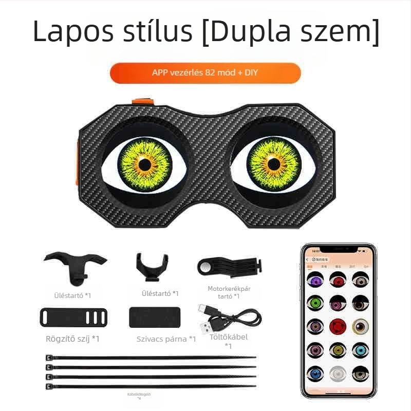 Devil Eye hátsó LED-lámpa kerékpárhoz és elektromos járműhöz, újratölthető, vezeték nélküli, kettős LED