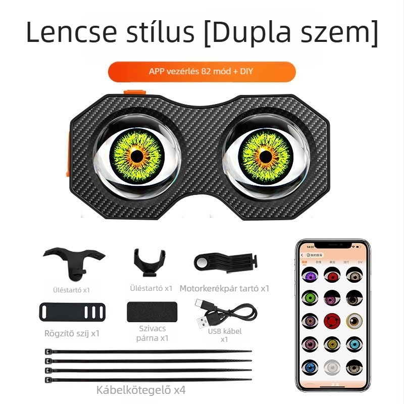 Devil Eye hátsó LED-lámpa kerékpárhoz és elektromos járműhöz, újratölthető, vezeték nélküli, kettős LED