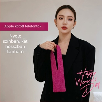 iPhone táska érme zsebbel, kötött gyapjú dizájn, váll- vagy hónalj táska, 2025 modell