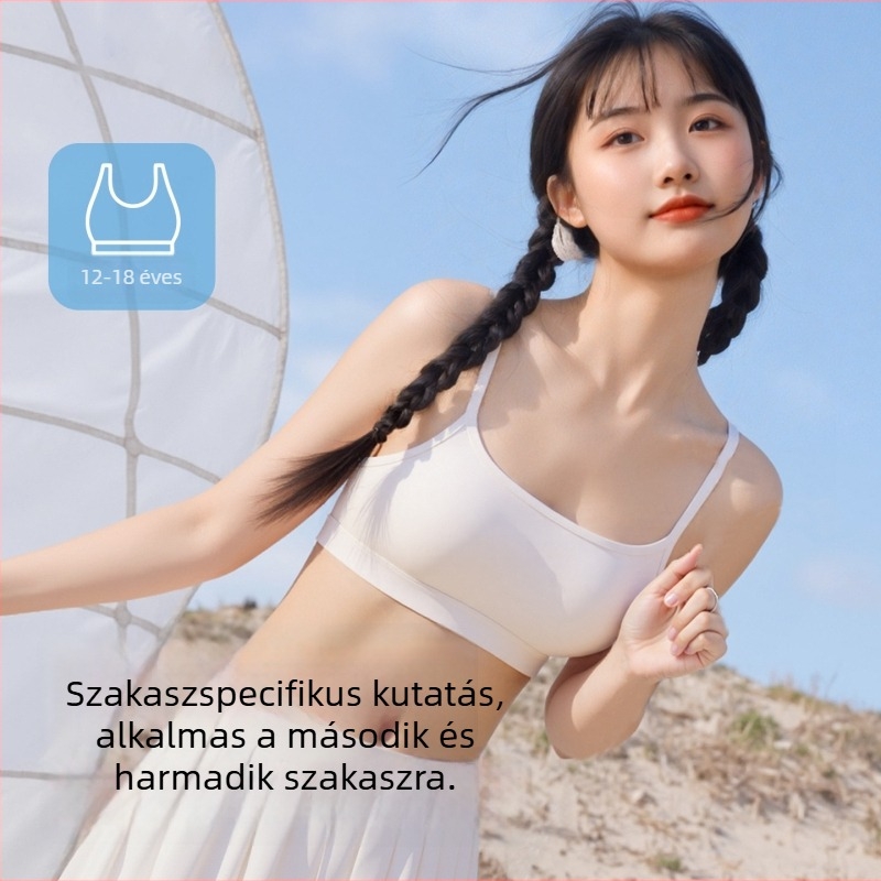 Lányoknak szóló vezeték nélküli melltartó viszkóz anyagból, teljes kosár, merev vállpántok, lélegző kényelem