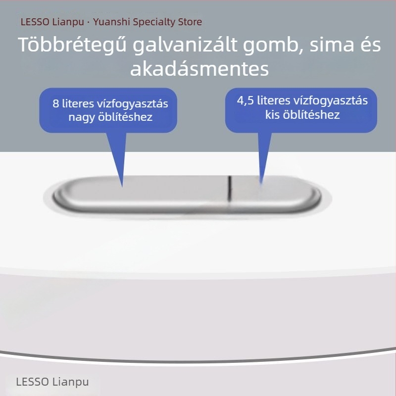 Liansu WC öblítő tartály, háztartási fürdőszobához, univerzális falra szerelhető squat WC-hez, nagy öblítési térfogat, fúrás nélkül