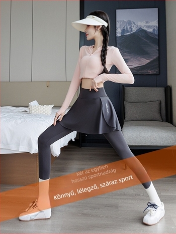 Plusz méretű női leggings szoknyával, Shark pants – magas derekú, vékony, légáteresztő anyag, tavasz 2025