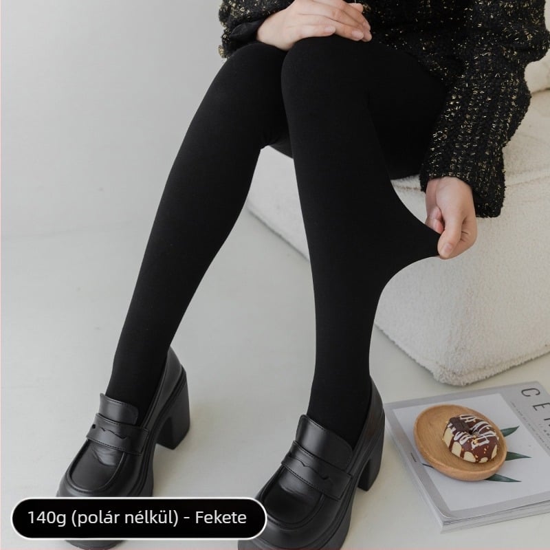 Pamut alapvető leggings tavasszal–őszre, vékony bolyhos belső réteg, szürke, matt felület, karcsúsító hatás