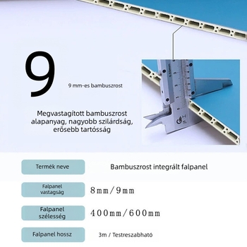 Bambusz rostból készült integrált falpanelek, könnyű luxus dekoratív falburkolat DIY telepítéshez, festés nélküli falvédőpanelek