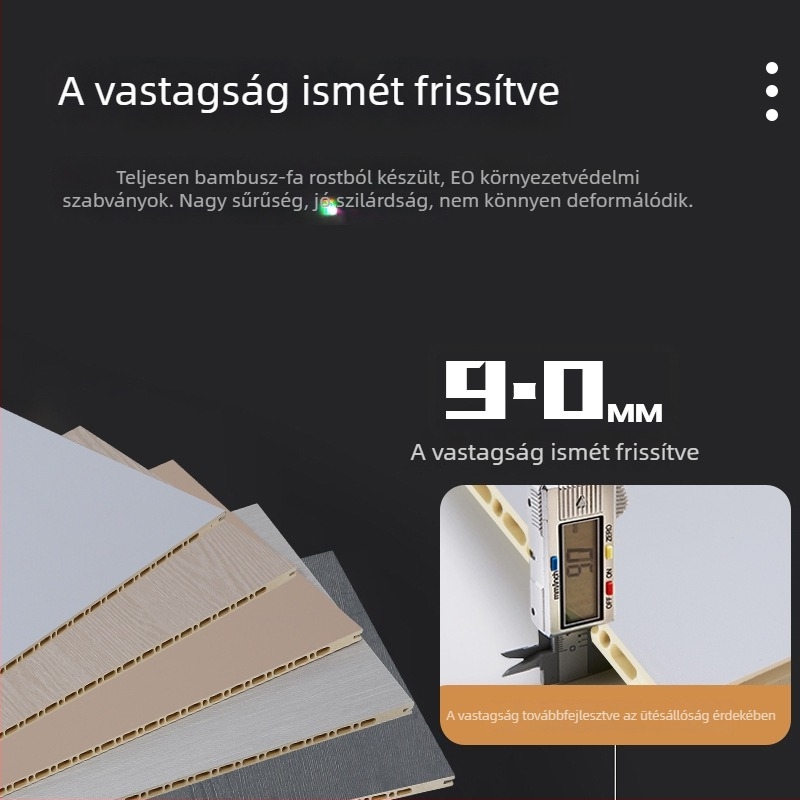 Sima bambusz-fa rostból készült falpanel összefonódó záróelemekkel – szállodákhoz, lakásokhoz és üdülőkhez, gyors telepítés