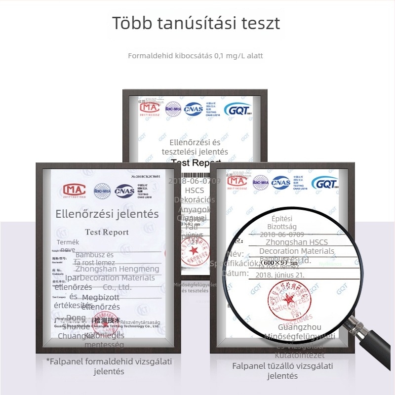 Sima bambusz-fa rostból készült falpanel összefonódó záróelemekkel – szállodákhoz, lakásokhoz és üdülőkhez, gyors telepítés