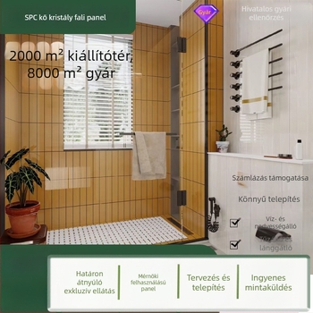 Személyre szabott UV bevonatú beltéri falpanelek, zökkenőmentes SPC kő-kristály falpanelek szállodákhoz és apartmanokhoz