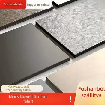 Bambusz rostból készült szénkristály falpanel beltéri dekorációhoz, sík felületű, 1220×2440×5 mm