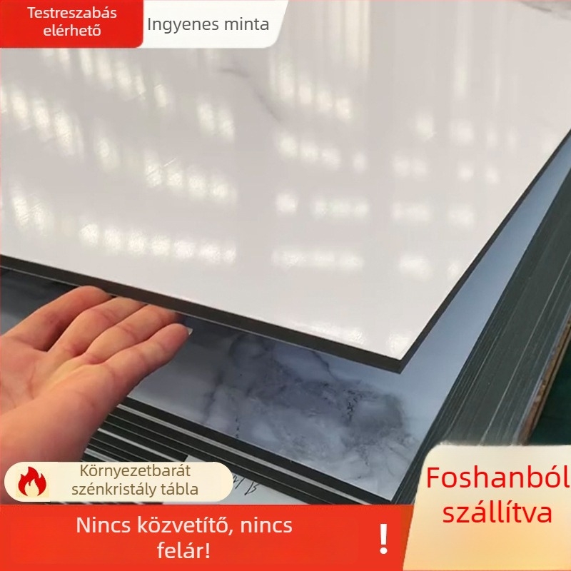 Bambusz rostból készült szénkristály falpanel beltéri dekorációhoz, sík felületű, 1220×2440×5 mm