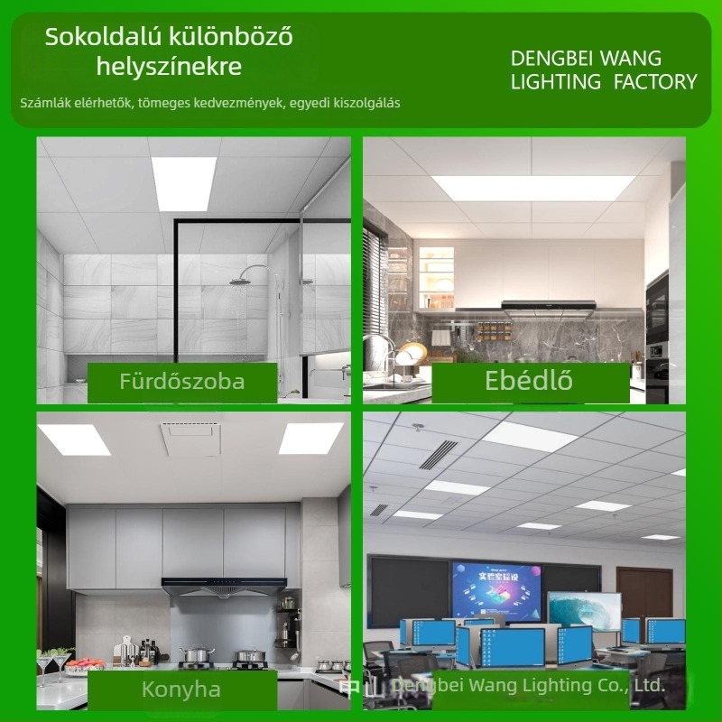 LED síkpanel lámpa mennyezetre 300×450 mm / 450×900 mm, integrált mennyezetpanel, ultra fényes