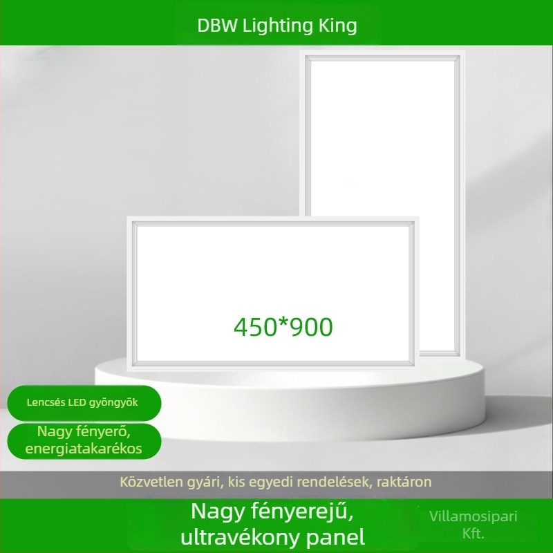 LED síkpanel lámpa mennyezetre 300×450 mm / 450×900 mm, integrált mennyezetpanel, ultra fényes