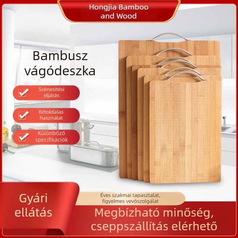 Nagyméretű bambusz vágódeszka, kétoldalas, penészmentes és antibakteriális, gyümölcs- és zöldség előkészítésére, otthoni használatra
