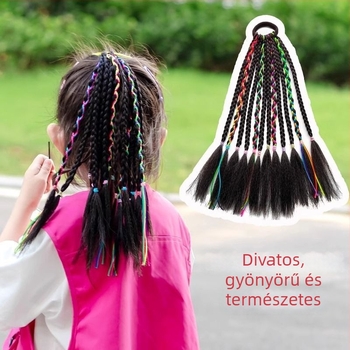 Gyermekeknek készült színes fonott paróka gradient színű dreadlockokkal színpadi előadásokhoz