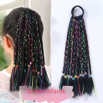 Gyermekeknek készült színes fonott paróka gradient színű dreadlockokkal színpadi előadásokhoz