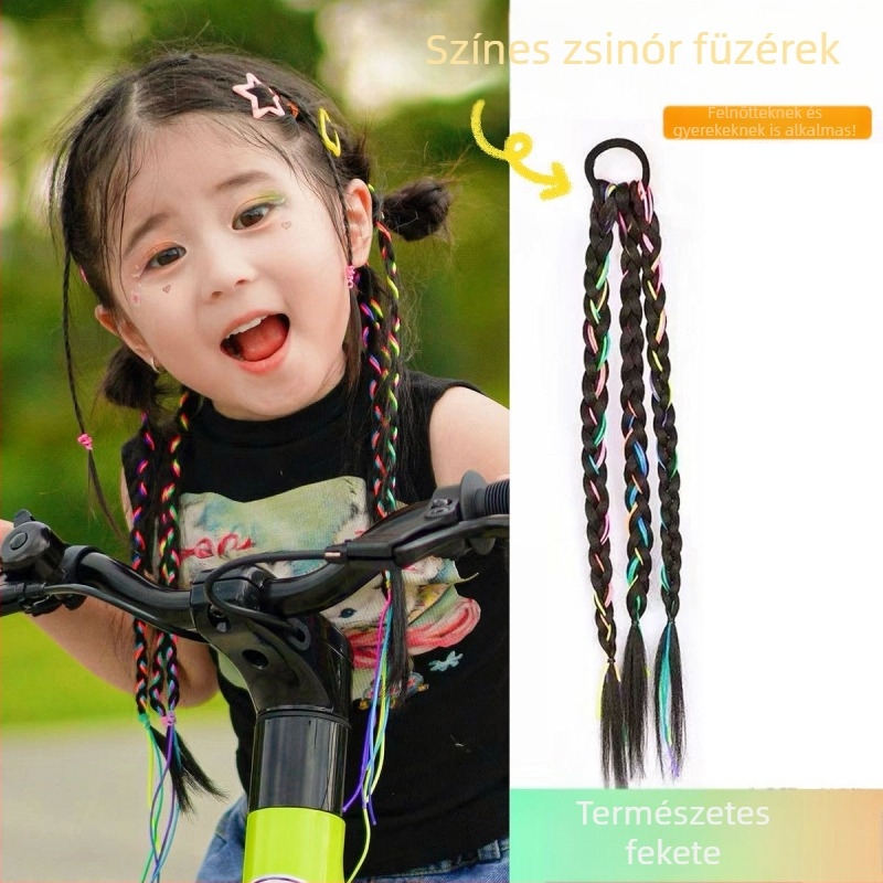 Gyermekeknek készült színes fonott paróka gradient színű dreadlockokkal színpadi előadásokhoz