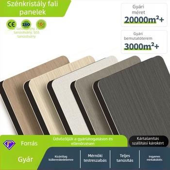 Carbon Crystal fal- és mennyezetpanelek PVC-ből, faburkolatú furnírral, luxus szállodai belsőkhöz
