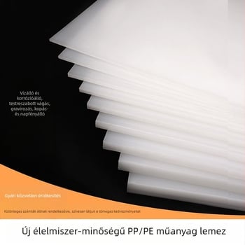 Polipropilén PP lemez, élelmiszer-minőségű kemény műanyag lemez, fehér kopásálló mérnöki műanyag lemez sajtoláshoz