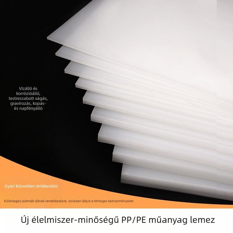 Polipropilén PP lemez, élelmiszer-minőségű kemény műanyag lemez, fehér kopásálló mérnöki műanyag lemez sajtoláshoz