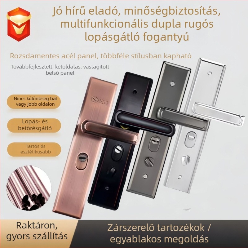 Otthoni használatra szánt lopás elleni ajtófogó, vastag panellel, két rétegű betörés elleni védelemmel, többfunkciós, állítható ajtófogó