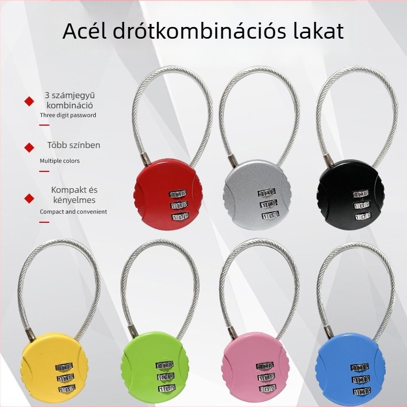 Jiajiang 4 számjegyű jelszavas zár szekrényekhez, táskákhoz és poggyászokhoz, lopás elleni zár, edzőtermi kis zár