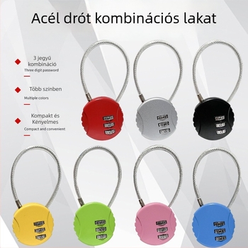 Keksz alakú zár iskolai táskákhoz, hátizsákokhoz és gurulós bőröndökhöz; U-alakú acélsodronyos kombinációs zár; Mini kombinációs zár ceruzatartóhoz