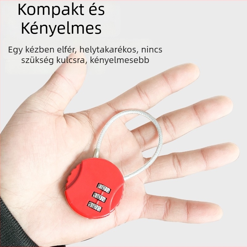 Keksz alakú zár iskolai táskákhoz, hátizsákokhoz és gurulós bőröndökhöz; U-alakú acélsodronyos kombinációs zár; Mini kombinációs zár ceruzatartóhoz