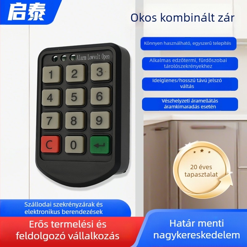 Fájl szekrényekhez elektronikus jelszavas zár digitális billentyűzettel, cinkötvözetből