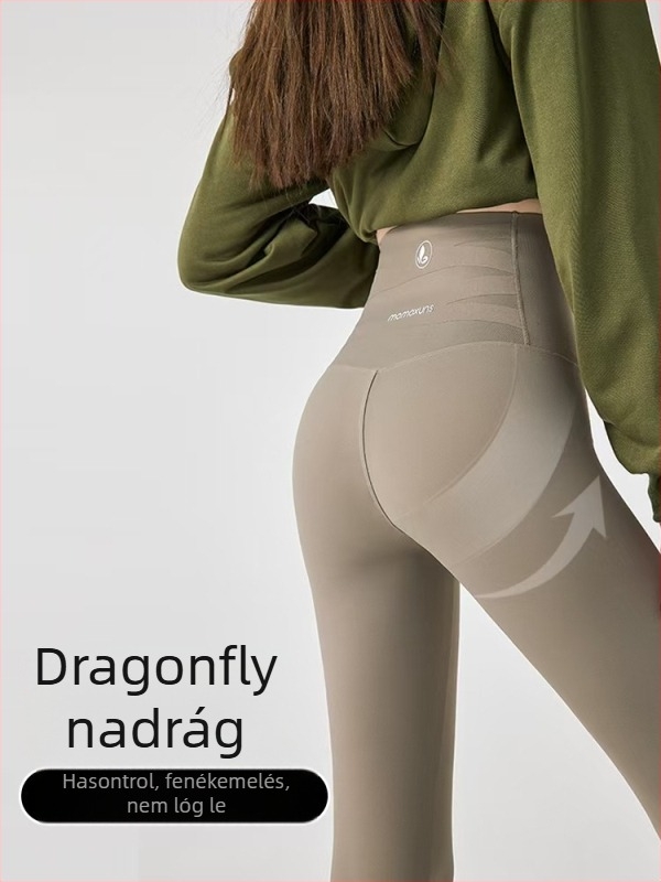 Női jóga leggings, magas derekú, haskontroll, csúszásmentes, őszi-téli szezonra, plusz méret, nylon