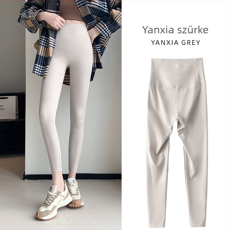 Női jóga leggings, magas derekú, haskontroll, csúszásmentes, őszi-téli szezonra, plusz méret, nylon