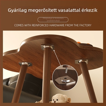 Két szintes oldalasztal a kanapé mellé, kerek sarkú, modern minimalist nappali dohányasztal tárolóval