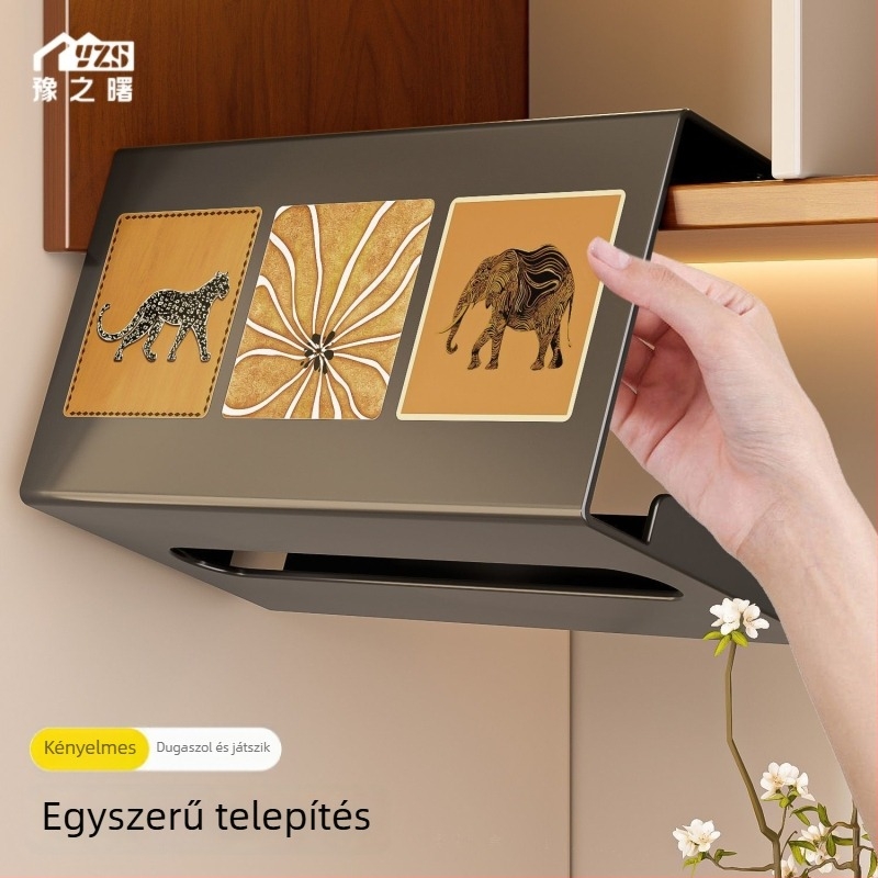 Fali papírtörlő- és fürdőszobai tároló doboz, középkori stílusban