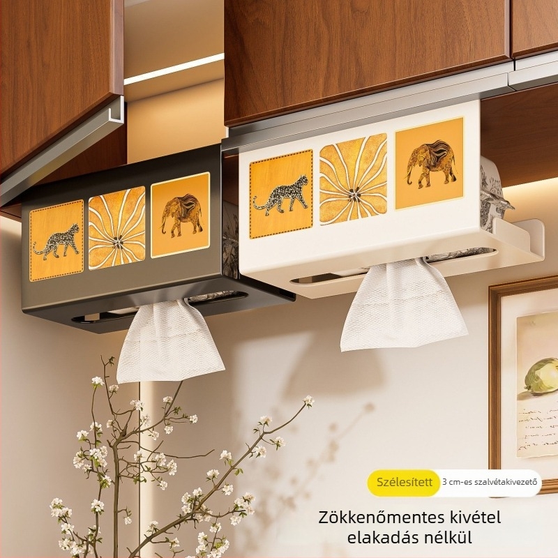 Fali papírtörlő- és fürdőszobai tároló doboz, középkori stílusban