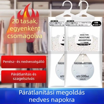 Akasztós nedvesség-szívó tasak kollégiumhoz, nedvesség elleni védelem, penész elleni, nagy kiszerelés