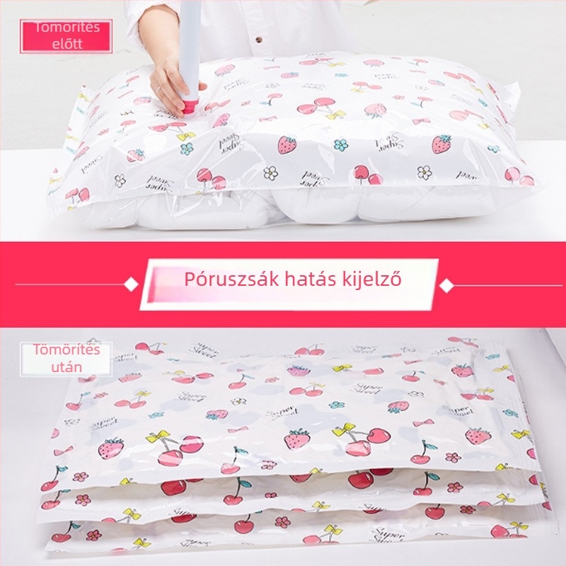 Jiajiale vákuumos tömörítő tasak, vastított tároló tasak, Girls Cherry sorozat, egyetlen csomag ruhákhoz és ágyneműhöz