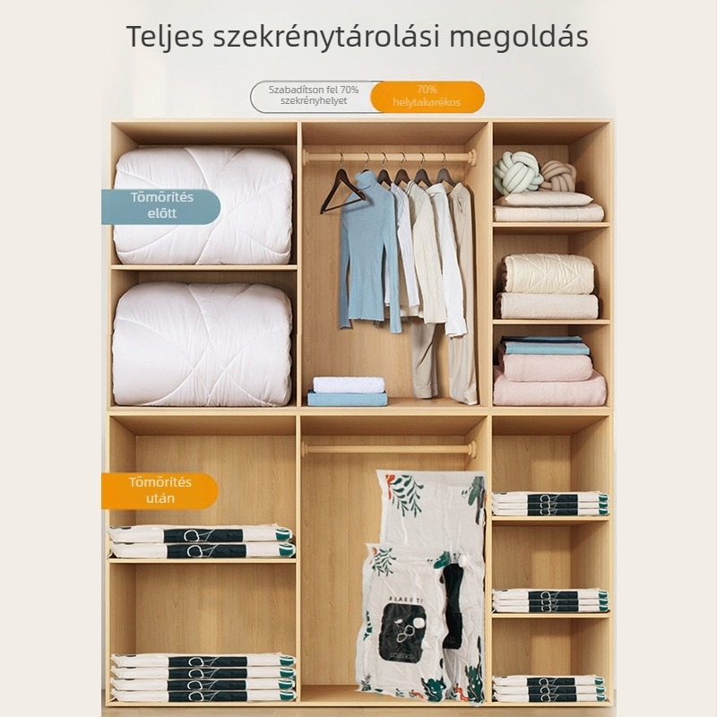 Megvastított extra-nagy vákuumos tárolózsák ruhák és paplanok számára