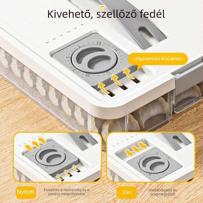 Többszintes győza tároló doboz fagyasztáshoz, hűtőszekrény rendező, otthoni gyoza tál, gyorsfagyasztás és frissesség megőrzése