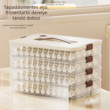 Gombóc tároló doboz, műanyagból, élelmiszer-minőségű, átlátszó fedéllel, fagyasztáshoz