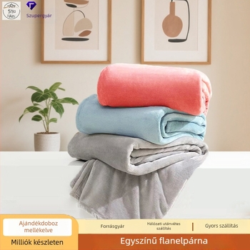 Jushuan flanel takaró a kanapéra — őszi-téli, vastag és meleg, jacquard minta, egyszínű, irodai pihenő takaró